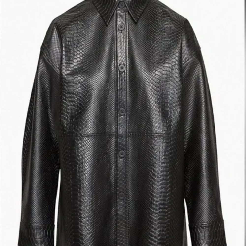 Babaton Peli Jacket Faux Leather in Croc Print